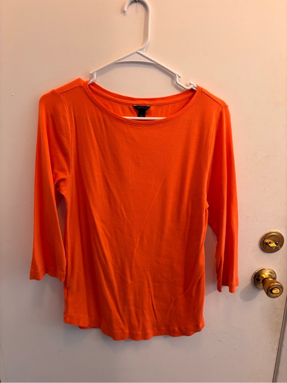 Ann Taylor Bright Orange Long Sleeve Tee